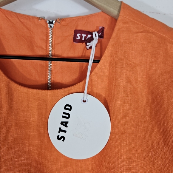 Staud | Matteo Orange Cutout Midi Dress NWT - Picture 9 of 10